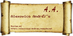 Alexovics András névjegykártya